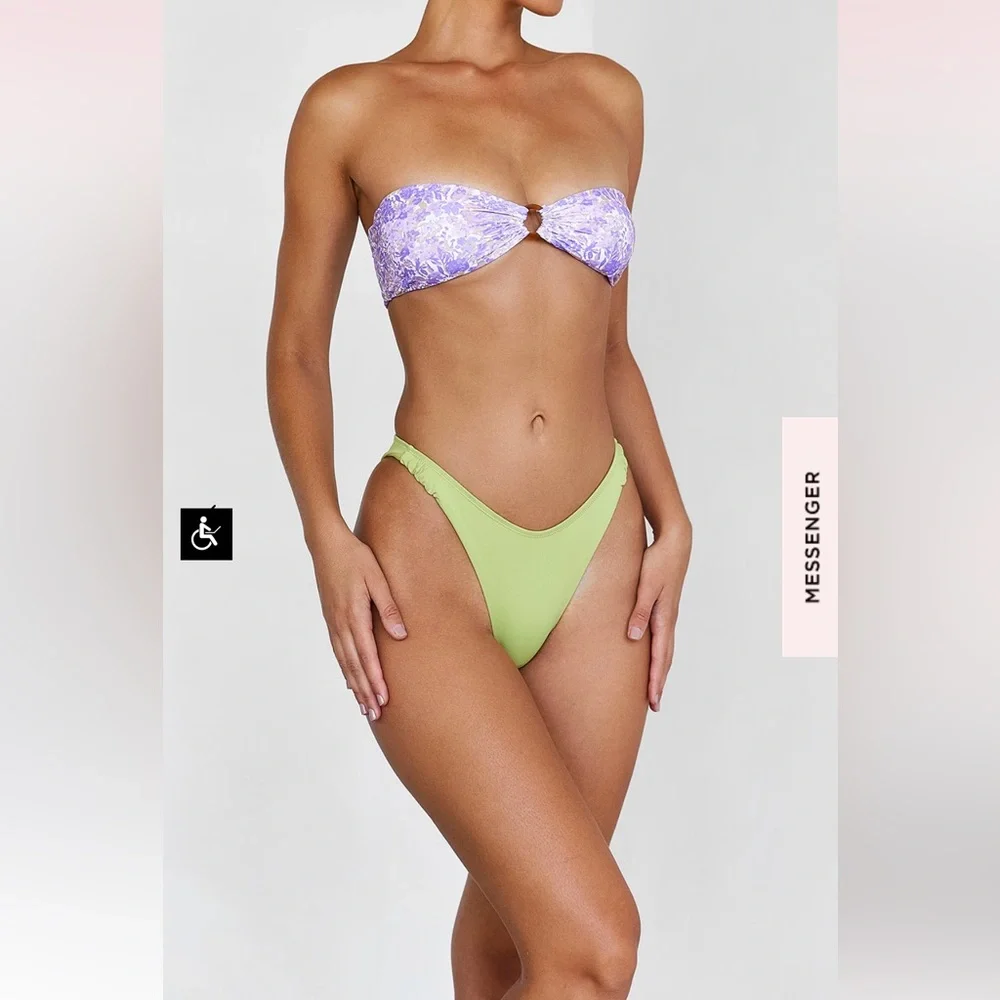 NWT House of CB Ruched Bikini Bottom - Picture 2 of 7